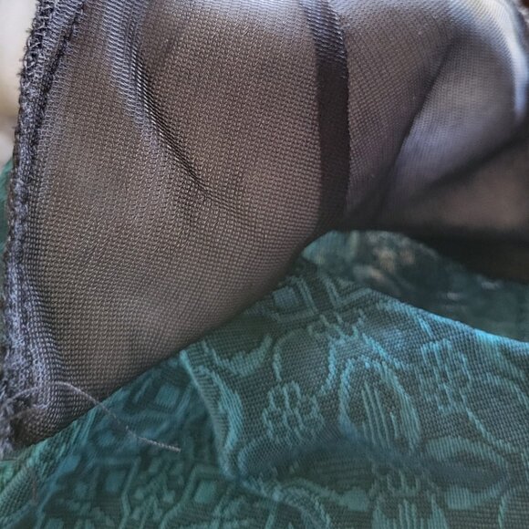 Vtg Ronni Nicole II Sport 1X Plus Blouse Tapestry shoulder pads turquoise EUC - Picture 11 of 11